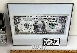 Keith Haring Signed Dollar Bill + Self Portrait + POP SHOP Biz Card