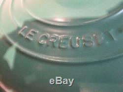 LE CREUSET ENAMEL CAST IRON FENNEL GREEN BRASIER withLID #26 2.25 QT EXCELLENT