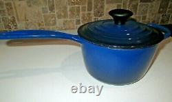 LE CREUSET ENAMEL CAST IRON SIGNATURE INDIGO OMBRE SAUCEPAN WithLID #16 1.75 QTS