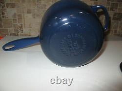 LE CREUSET ENAMEL CAST IRON SIGNATURE INDIGO OMBRE SAUCEPAN WithLID #16 1.75 QTS