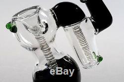 LOT 30X 7 Black Double Chamber Smoking Water Bubbler Pipe Herb bowl Glass Hand