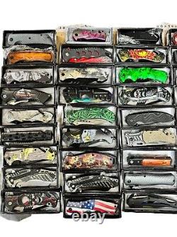 LOT OF 100 Spring Open pocket knife Collectible Design Wholesale Knives AS IS