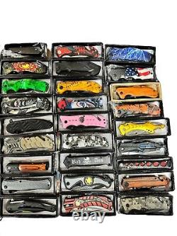 LOT OF 100 Spring Open pocket knife Collectible Design Wholesale Knives AS IS
