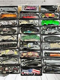LOT OF 100 Spring Open pocket knife Collectible Design Wholesale Knives AS IS