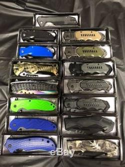 LOT OF 45 Spring Assisted pocket knife Collectible Design Wholesale Knives