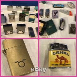 LOT of 55 Vintage Cigarette Lighters Many Zippos + Ronson, Taurus, Champ, ETC