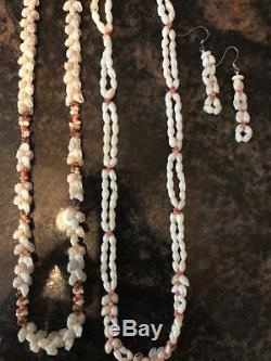LOT of NIIHAU MOMI KAHELELANI Shells Anklet Bracelet Necklace Earrings Jewelry