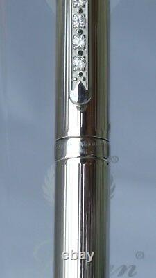 Laban 925 sterling silver, Ballpoint pen with Swarovski+ Easy Flow blue refill