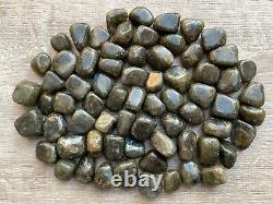 Labradorite Tumbled Stones, 0.75-1 Inch Tumbled Labradorite Stones, Wholesale Lot