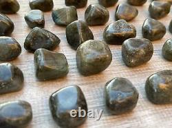 Labradorite Tumbled Stones, 0.75-1 Inch Tumbled Labradorite Stones, Wholesale Lot