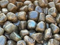 Labradorite Tumbled Stones, 0.75-1 Inch Tumbled Labradorite Stones, Wholesale Lot