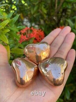 Large Copper Heart, 1.75 Polished Copper Puffy Heart, Wholesale Bulk Lot