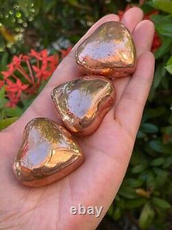 Large Copper Heart, 1.75 Polished Copper Puffy Heart, Wholesale Bulk Lot