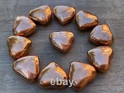 Large Copper Heart, 1.75 Polished Copper Puffy Heart, Wholesale Bulk Lot