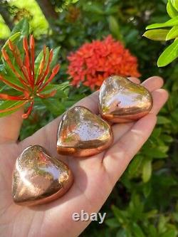 Large Copper Heart, 1.75 Polished Copper Puffy Heart, Wholesale Bulk Lot