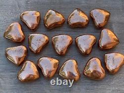 Large Copper Heart, 1.75 Polished Copper Puffy Heart, Wholesale Bulk Lot