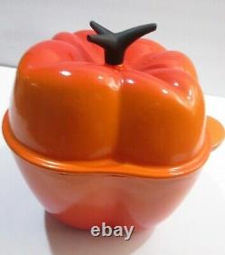 Le Creuset Enamel Cast Iron Flame Orange Ombre Bell Pepper Cocotte 2.25 Qt Nice