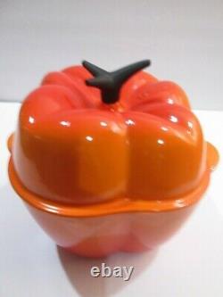 Le Creuset Enamel Cast Iron Flame Orange Ombre Bell Pepper Cocotte 2.25 Qt Nice