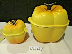 Le Creuset Enamel Cast Iron Yellow Bell Pepper & Stoneware 13oz Bell Pepper