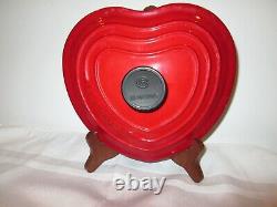 Le Creuset Enameled Cast Iron Cerise Heart 2.25 Qt & Cerise Cast Iron Trivet