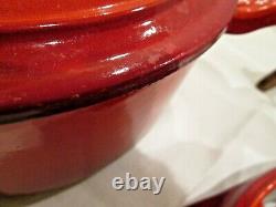 Le Creuset Enameled Cast Iron Cerise Heart 2.25 Qt & Cerise Cast Iron Trivet