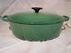 Le Creuset Enameled Cast Iron Oval Dutch Oven Hibiscus Green #27, 3.5 Qts Mint