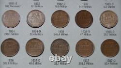 Lincoln Wheat Penny Cent Set Lot Group Collection 75 Coins 1909 Vdb To 1940