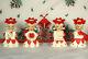Lipper & Mann Christmas Noel Bells Poinsettia Hats Snowflakes 1950s Japan 1 Set