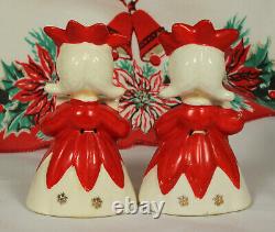 Lipper & Mann Christmas NOEL BELLS Poinsettia Hats Snowflakes 1950s Japan 1 SET