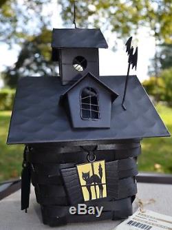 Longaberger 2012 HAUNTED HOUSE Halloween Basket COMBO Lid Protector & Tie-on Set