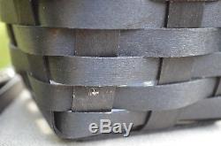 Longaberger 2012 HAUNTED HOUSE Halloween Basket COMBO Lid Protector & Tie-on Set