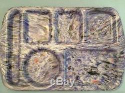 Lot 10 School Lunch Tray Melamine Prolon Ware Melmac Confetti Speckle Marbled