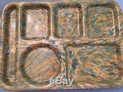 Lot 10 School Lunch Tray Melamine Prolon Ware Melmac Confetti Speckle Marbled
