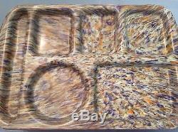Lot 10 School Lunch Tray Melamine Prolon Ware Melmac Confetti Speckle Marbled