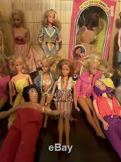 Lot 29 Vintage 1960-80s Mattel and Barbie Doll Collection/With Kens and Clothes