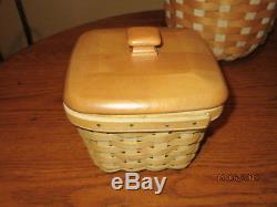 Lot 5 Vintage Longaberger Baskets With Liners Foliage Baskets, Snap Dragon Etc