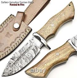 Lot Of 12 PCS! Cutlery Salvation Handmade Damascus Blade Hunting Bowie Knife