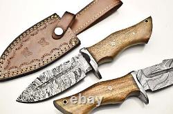 Lot Of 12 PCS! Cutlery Salvation Handmade Damascus Blade Hunting Bowie Knife