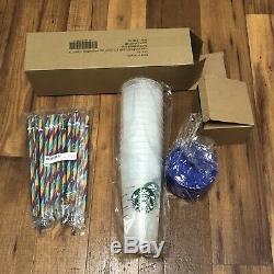 Lot Of 15 Starbucks Rainbow Confetti Color Changing Cups Straws Pride Summer