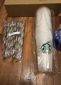 Lot Of 15 Starbucks Rainbow Confetti Color Changing Cups Straws Pride Summer