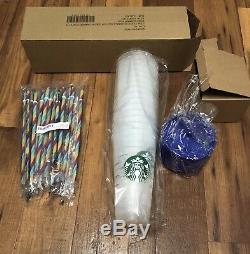 Lot Of 15 Starbucks Rainbow Confetti Color Changing Cups Straws Pride Summer