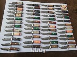 Lot Of 20pcs, 6'' Inch Skinner Knife Hand Forged Damascus Steel With Sheaths