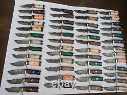 Lot Of 20pcs, 6'' Inch Skinner Knife Hand Forged Damascus Steel With Sheaths