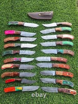 Lot Of 20pcs, 8'' Inch Skinner Knife Hand Forged Damascus Steel