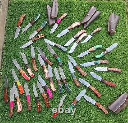 Lot Of 20pcs, 8'' Inch Skinner Knife Hand Forged Damascus Steel