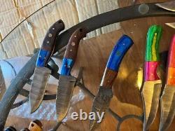 Lot Of 20pcs, 8'' Inch Skinner Knife Hand Forged Damascus Steel