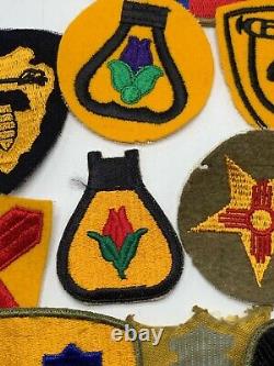 Lot Of 25 Ww2 Us Army Cavalry & Armored Division Patches Original