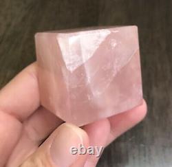 Lot Of 3 Large Rose Quartz Sacred Geometry Cube Octahedron Icosahedron Reiki