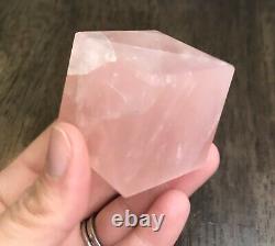 Lot Of 3 Large Rose Quartz Sacred Geometry Cube Octahedron Icosahedron Reiki