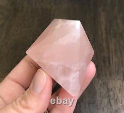 Lot Of 3 Large Rose Quartz Sacred Geometry Cube Octahedron Icosahedron Reiki